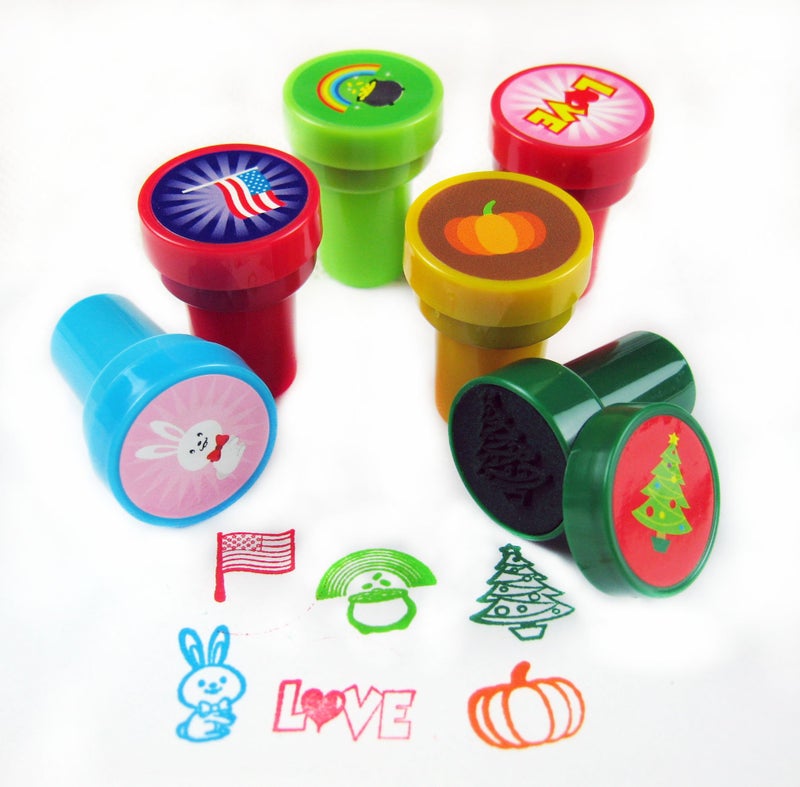 TINYMILLS 60 Pcs Holidays and Occasions Assorted Stampers for Kids 60 Different Stamper Designs Scrapbooking Craft Stampers Teacher Stampers - Image 5